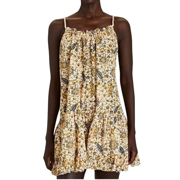 Ulla Johnson Trula Tie Shoulder Mini Dress Coverup In Citrus Size Medium - Picture 8 of 15